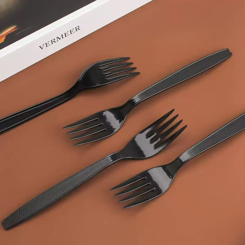 7in. Plastic Black Spoon - 1000/Case