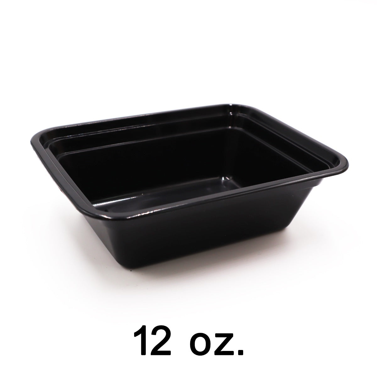 12 oz.Rectangular Black Plastic Container Set (8168) - 150/Case