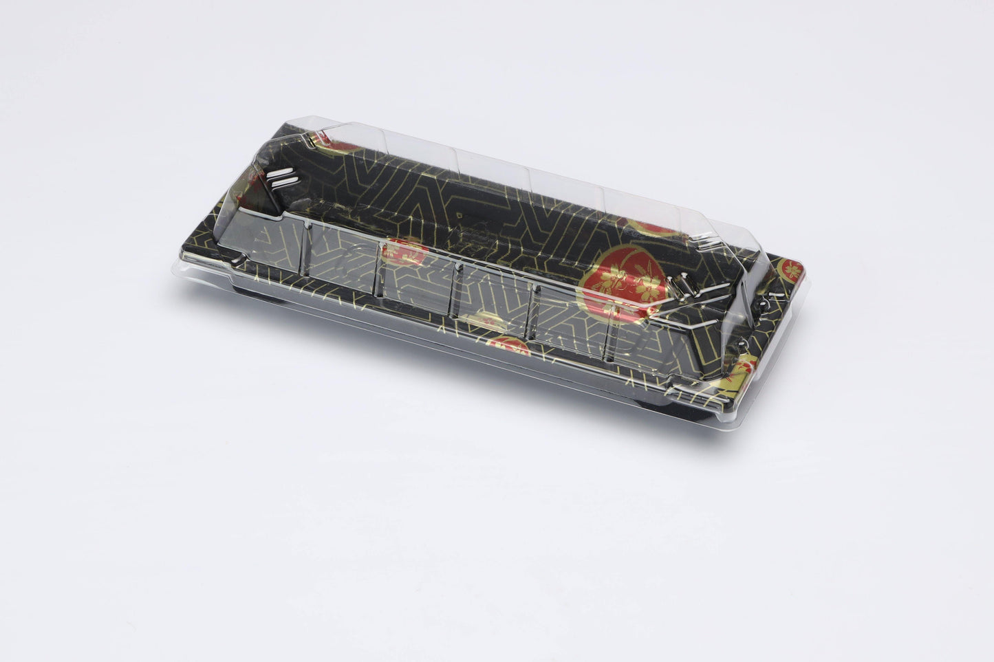 ZM 01 Rectangular Black Sushi Box Set 8 3/4 x 3 3/4 x 7/8-400/case