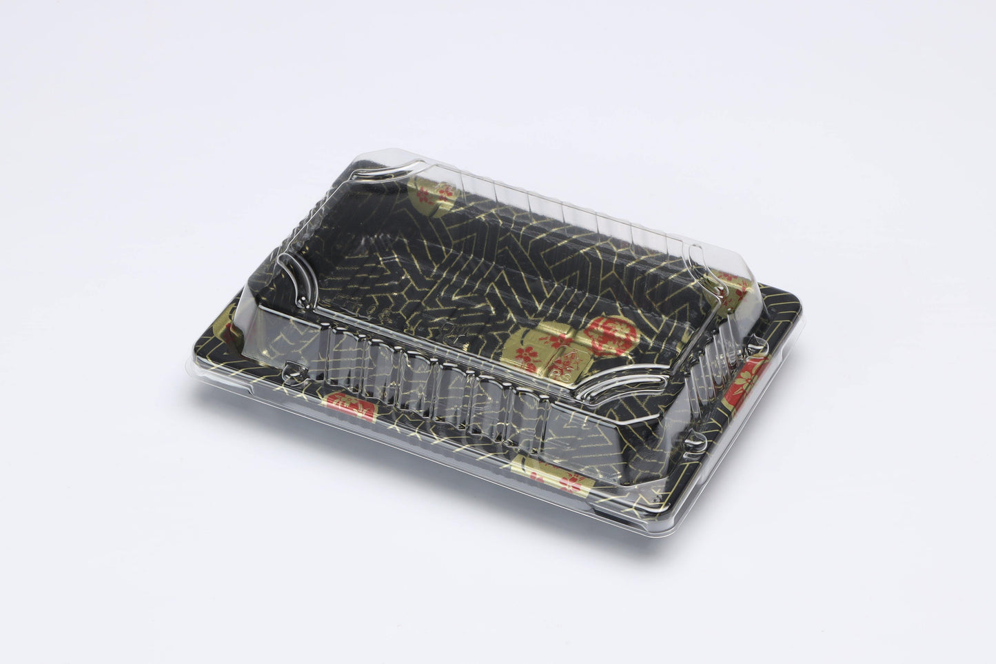 ZM 08 Rectangular Black Sushi Box Set 6 1/2 x 4 1/2 x 11/8-400/case