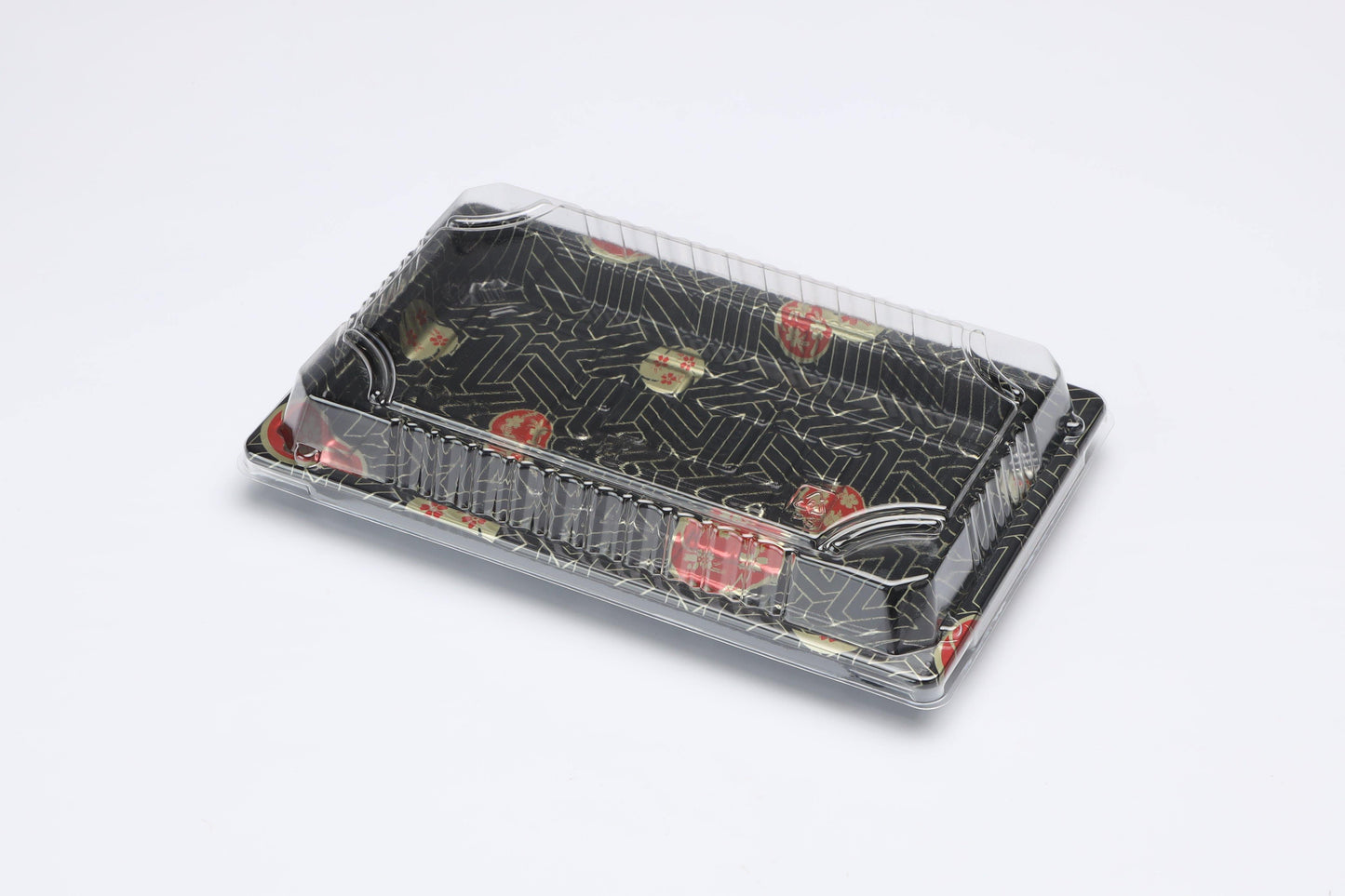 ZM 15 Rectangular Black Sushi Box Set 8 1/2 x 5 1/4 x 5/8-400/case