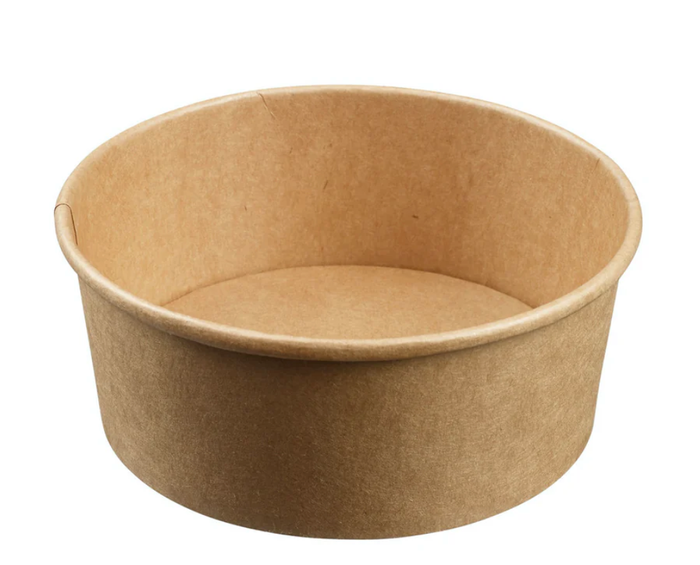 44 oz. Round Kraft Salad Bowl with Lid 600 Sets/Case