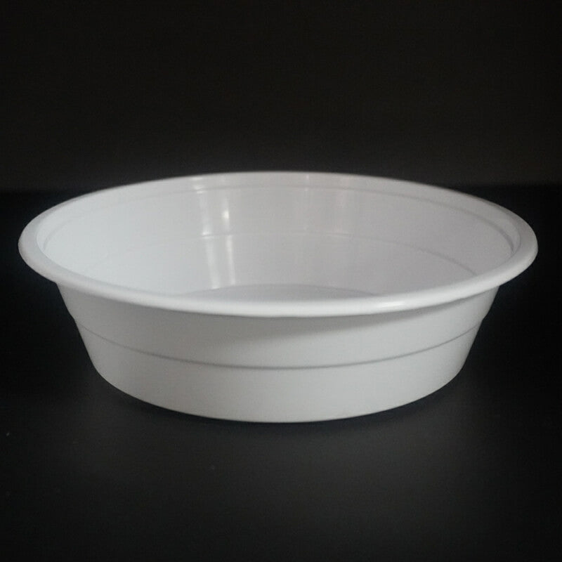 16oz. Round White Plastic Deli Container Set - 150/Case