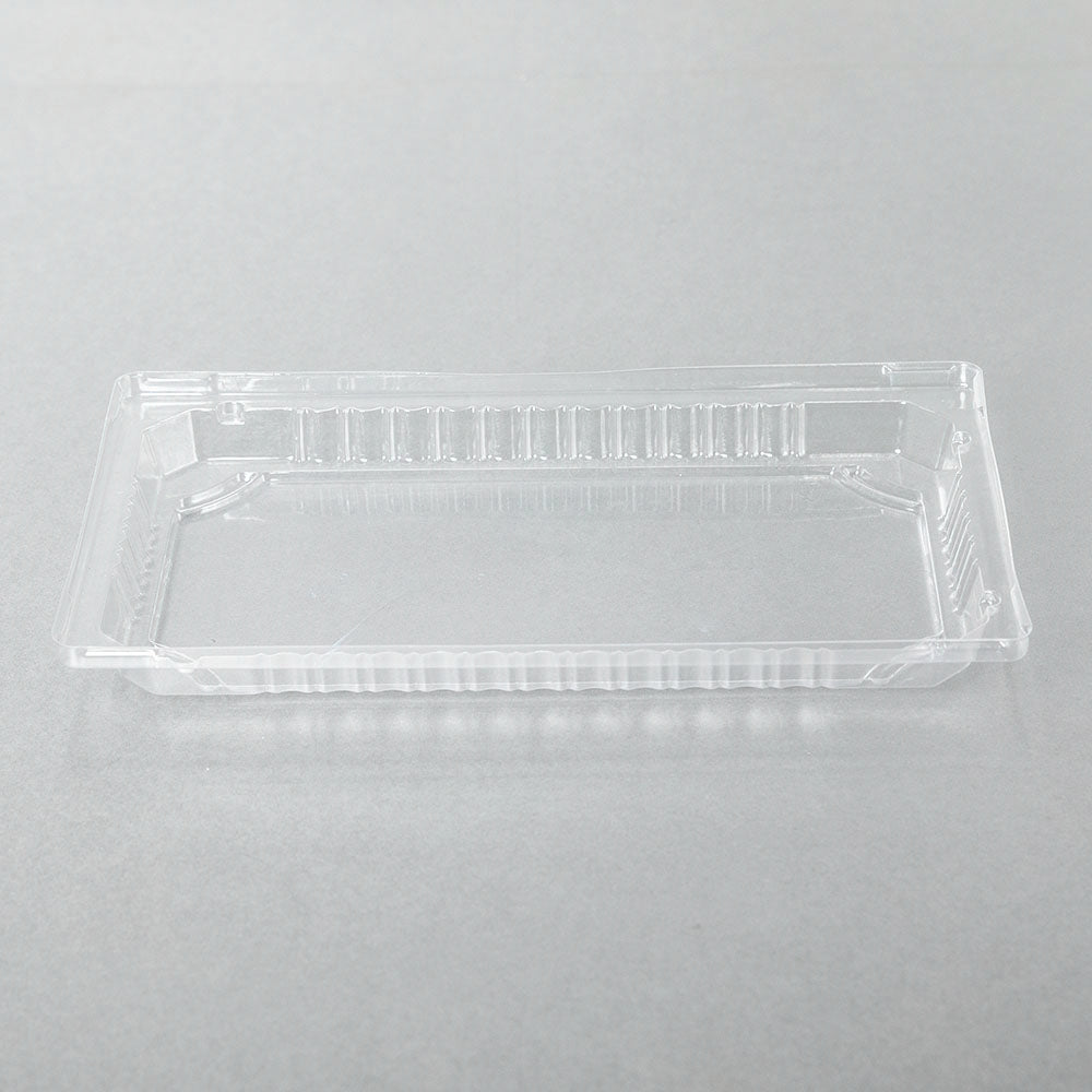 020-L Rectangular Clear Plastic Sushi Tray Container Lid 9 3/8 X 5 3/4 X 1 1/8 - 800/Case