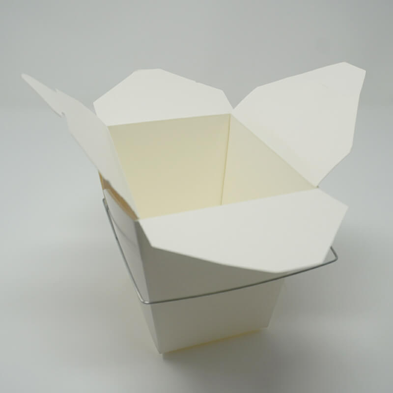 8oz. White Paper Take-Out Food Pail With Handle - 500/Case