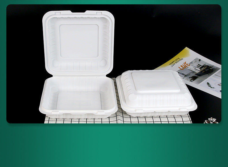 8inch Disposable Lunch Box PP Plastic American Burger Box White Single Compartment Calcium Carbonate Takeaway Fast Food Box