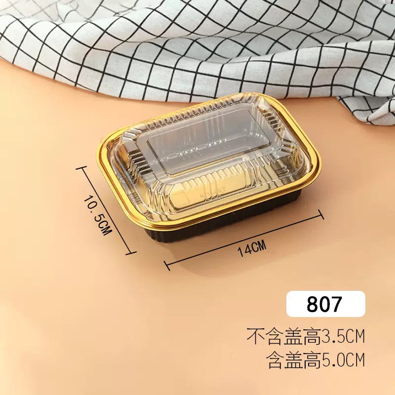 807 gold Rectangular Black Plastic Container Set
