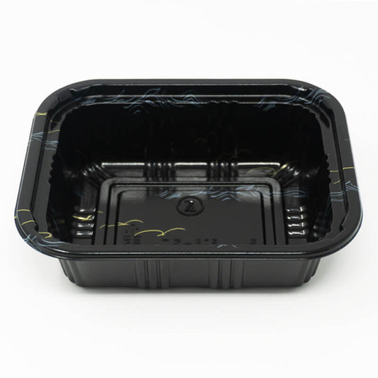 805 Rectangular Black Plastic Lunch Box Set 5 1/2 X 4 5/8 X 1 5/8 - 600/Case