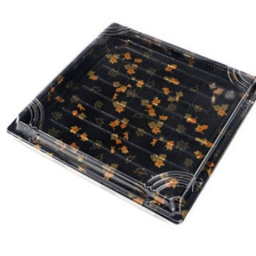 Manufacturer Custom Sushi Box with Lid Takeout Box Salmon Disposable Lunch Box Japanese Style Gold Leaf Print Transparent Box