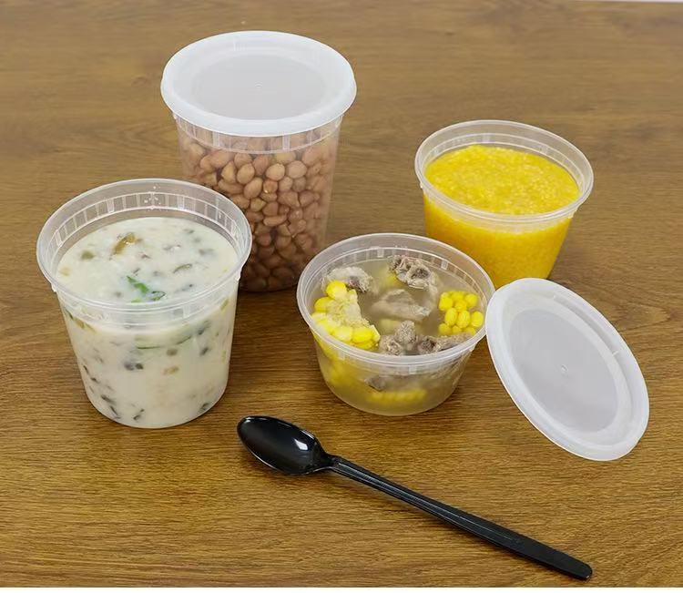 16 oz. Round Clear Plastic Soup Container Set - 240/Case