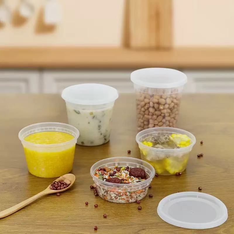 16 oz. Round Clear Plastic Soup Container Set - 240/Case