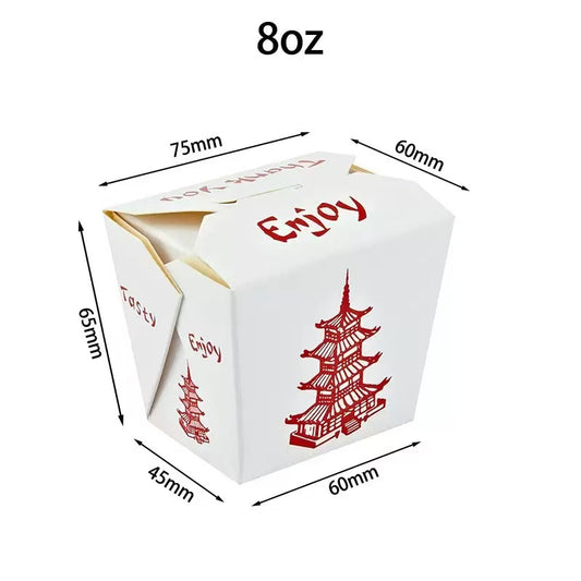 8oz. White Paper Take-Out Food Pail Without Handle - 500/Case