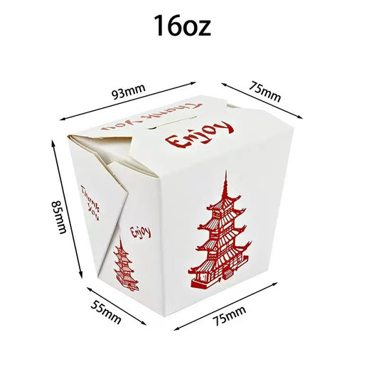 16oz. White Paper Take-Out Food Pail Without Handle - 500/Case