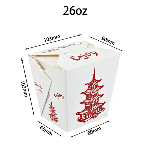 26oz. White Paper Take-Out Food Pail Without Handle - 500/Case