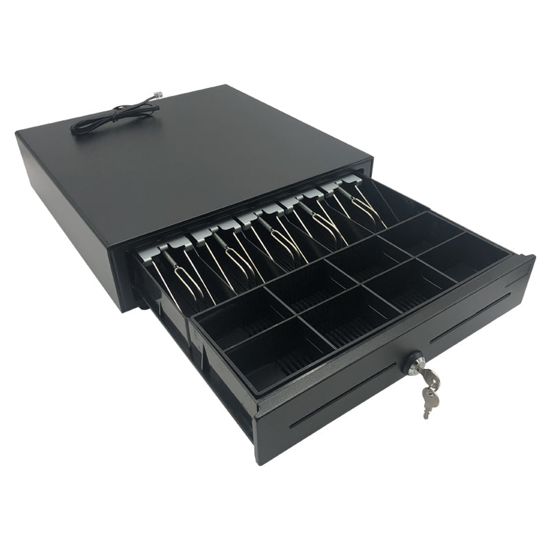 Black Steel Cash Drawer. 5 Bills/8 Coins