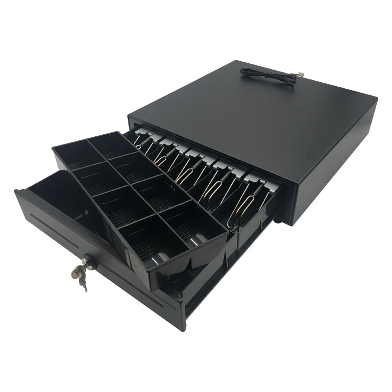 Black Steel Cash Drawer. 5 Bills/8 Coins