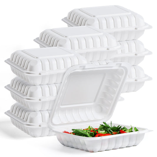 8inch Disposable Lunch Box PP Plastic American Burger Box White Single Compartment Calcium Carbonate Takeaway Fast Food Box