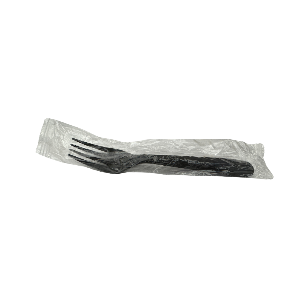 7 Heavy Black Plastic FORK (Individual Warp) - 1000/Case