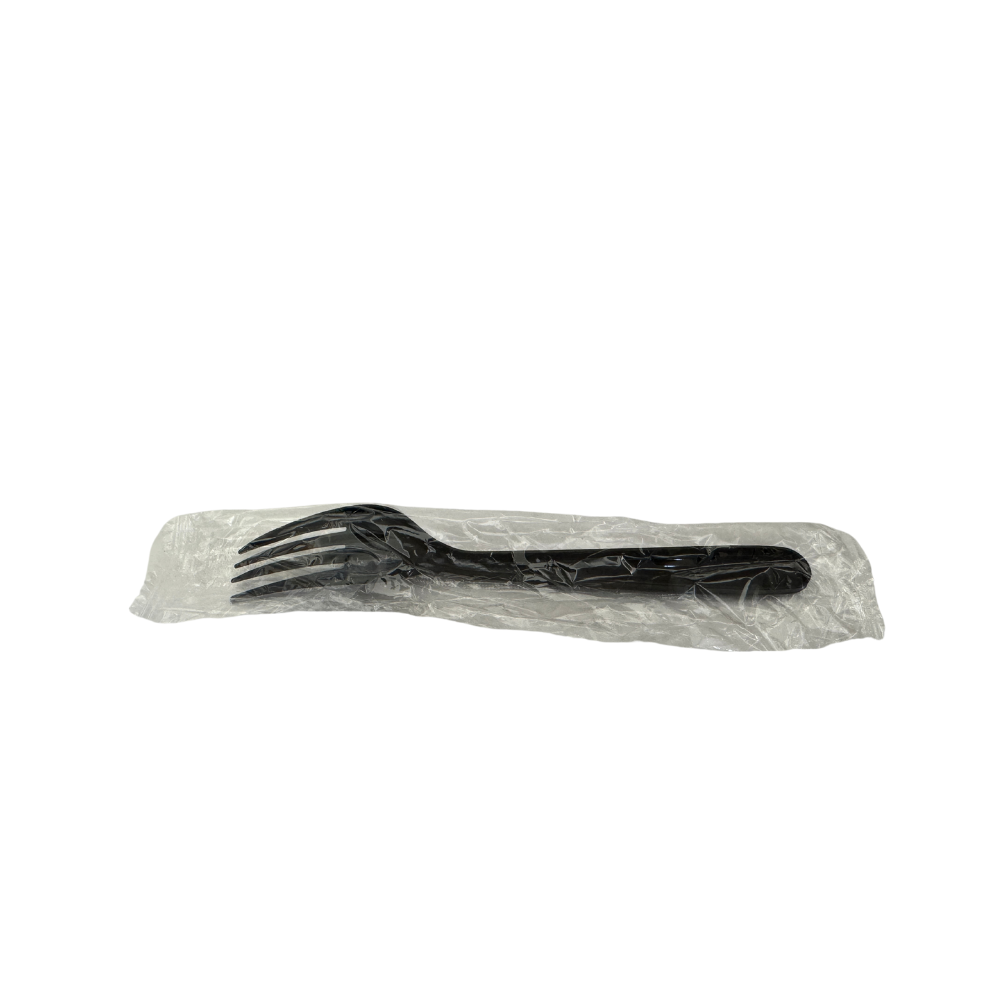 7 Heavy Black Plastic FORK (Individual Warp) - 1000/Case