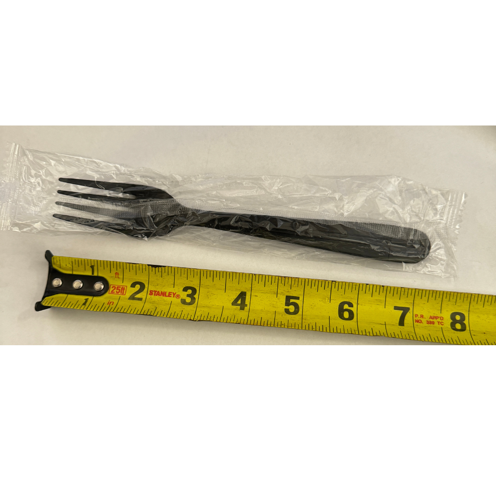 7 Heavy Black Plastic FORK (Individual Warp) - 1000/Case
