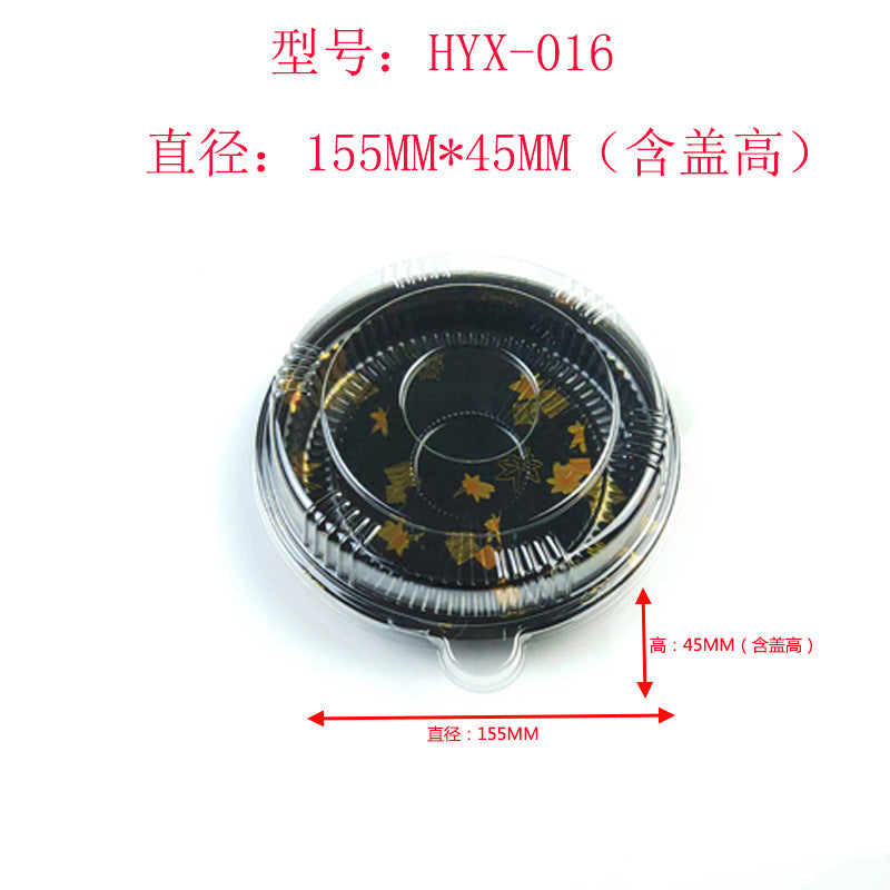 Manufacturer Custom Sushi Box with Lid Takeout Box Salmon Disposable Lunch Box Japanese Style Gold Leaf Print Transparent Box
