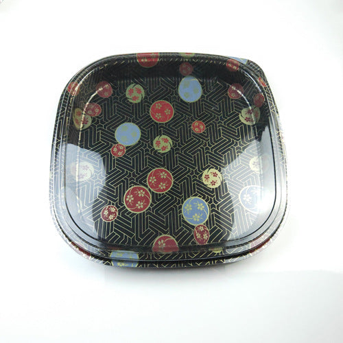 Manufacturer Custom Sushi Box with Lid Takeout Box Salmon Disposable Lunch Box Japanese Style Gold Leaf Print Transparent Box