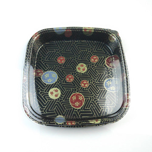 Manufacturer Custom Sushi Box with Lid Takeout Box Salmon Disposable Lunch Box Japanese Style Gold Leaf Print Transparent Box
