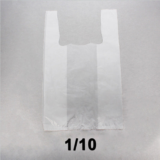 White Plastic T-Shirt Bag 1/10 - 580/Case
