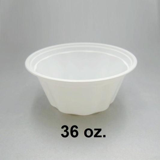 HT 36 oz. Round White Plastic Bowl Base (Not Combo) - 300/Case