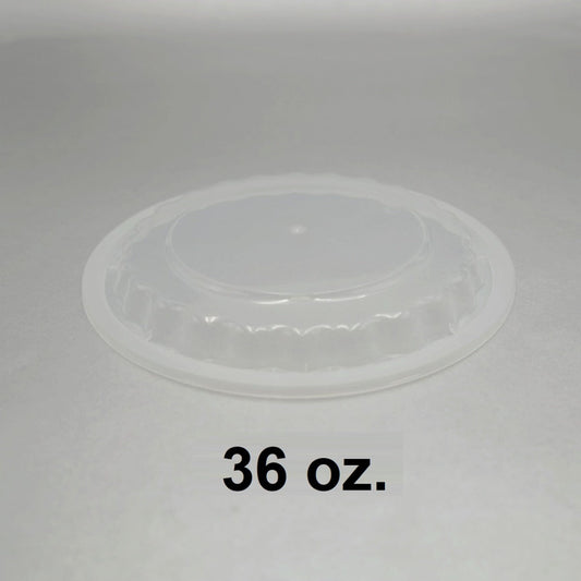 HT 36 oz. Round White Plastic Bowl Lid - 300/Case