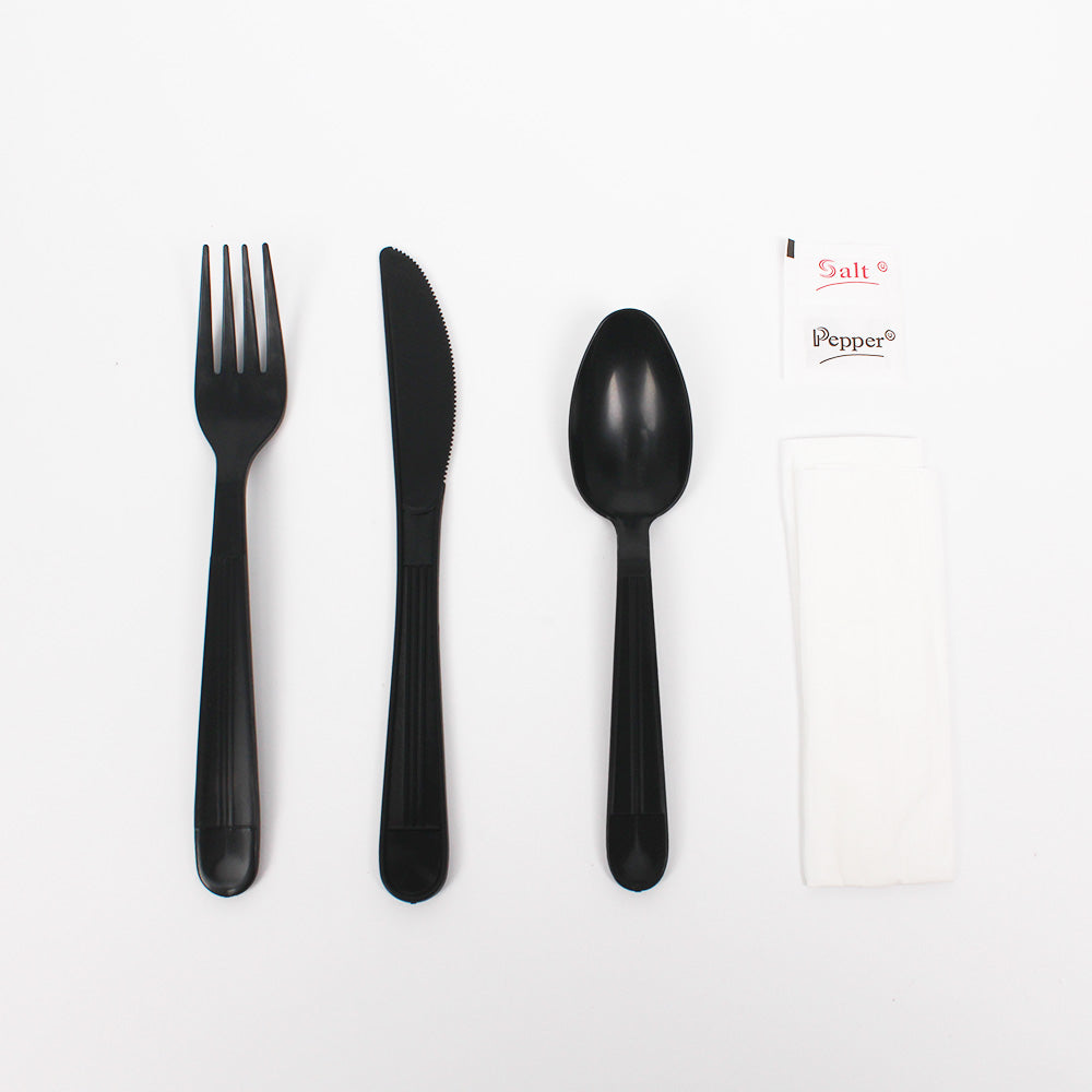 Meal Kit including Napkin. Knife. Fork. Spoon. Salt and Pepper - 150/Case