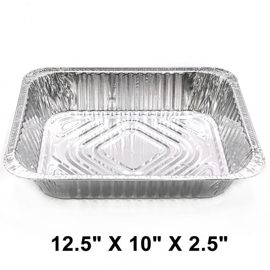 WS Half Size Heavy Duty 12.5 X 10 X 2.5 Rectangular Aluminum Foil Steam Table Pan Deep (Not Combo) - 100/Case