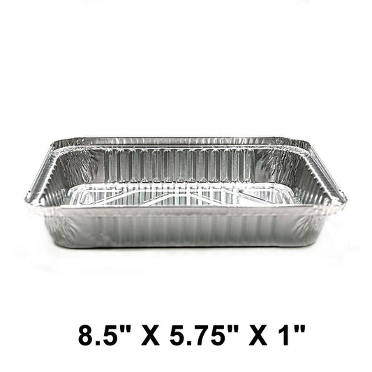 WS 768 Heavy Duty 1.5 lbs. Oblong Shallow Aluminum Foil Pan 8.5 X 5.75 X 1 (Not Combo) - 500/Case