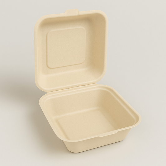 Bagasse 8*8*3 Deep Clamshell - 150/Case
