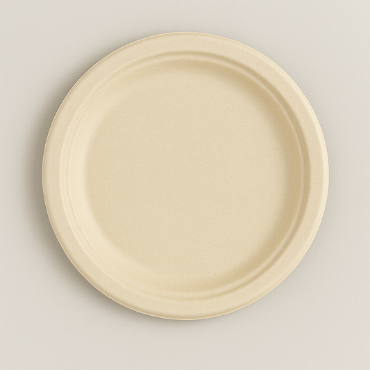 Bagasse 9 Compostable Round Plate - 400/Case