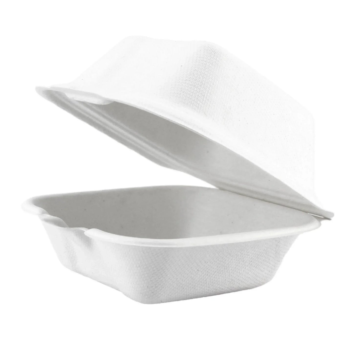 AHD Square White Paper Hinged Food Container 6 X 6 - 500/Case
