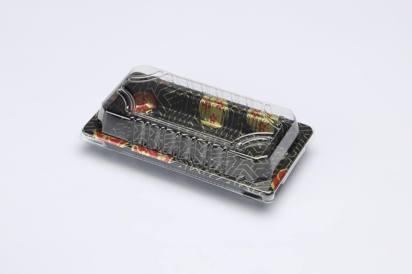 ZM 06 Rectangular Black Sushi Box Set 6 3/4 x 3 1/2 x 3/4-400/case