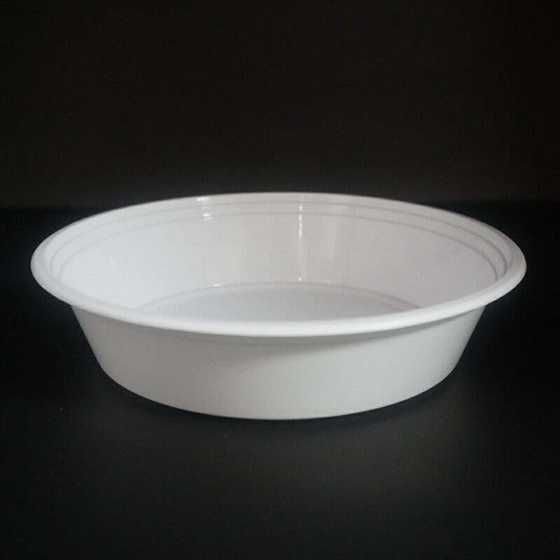 24oz. Round White Plastic Deli Container Set - 150/Case