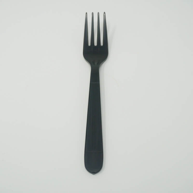 7 in. Black Plastic Fork - 1000/Case
