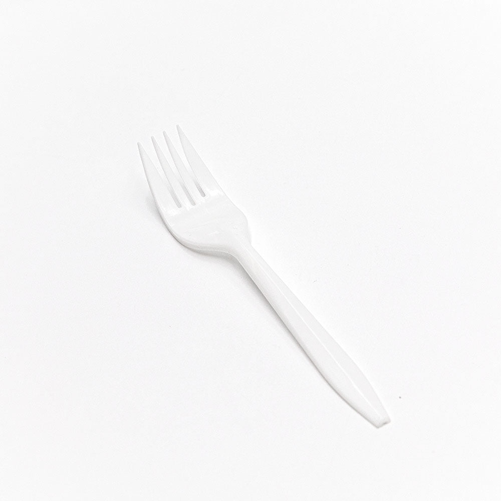 6 White Asian Plastic Fork - 550/Case