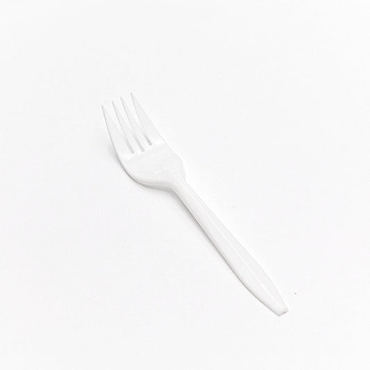 6 White Asian Plastic Fork - 550/Case