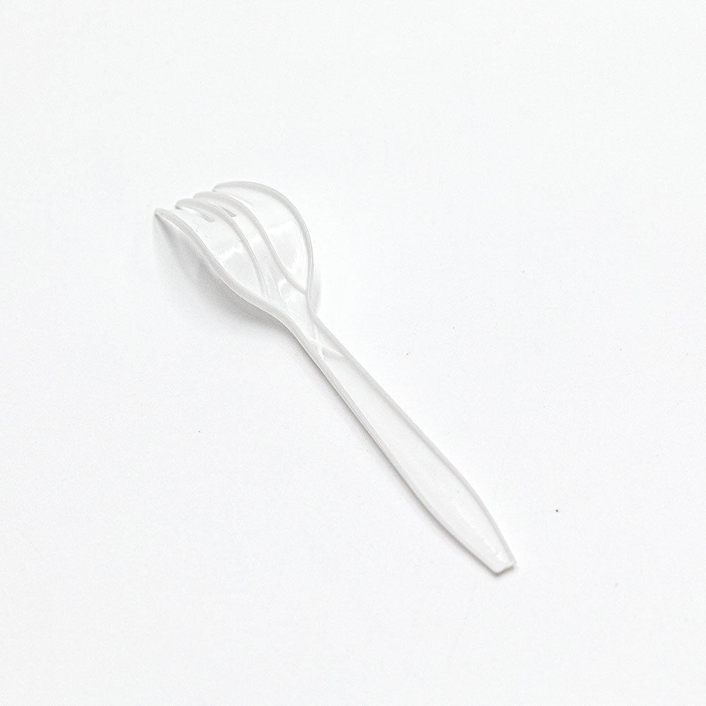 6 White Asian Plastic Fork - 550/Case