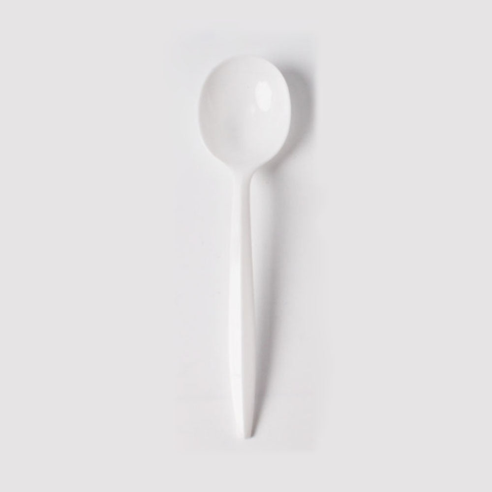 7 Heavy White Plastic Spoon - 1000/Case