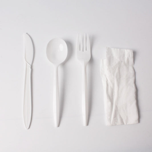 [Bulk 40 Cases] Meal Kit including Napkin. Knife. Fork and Spoon - 400/Case