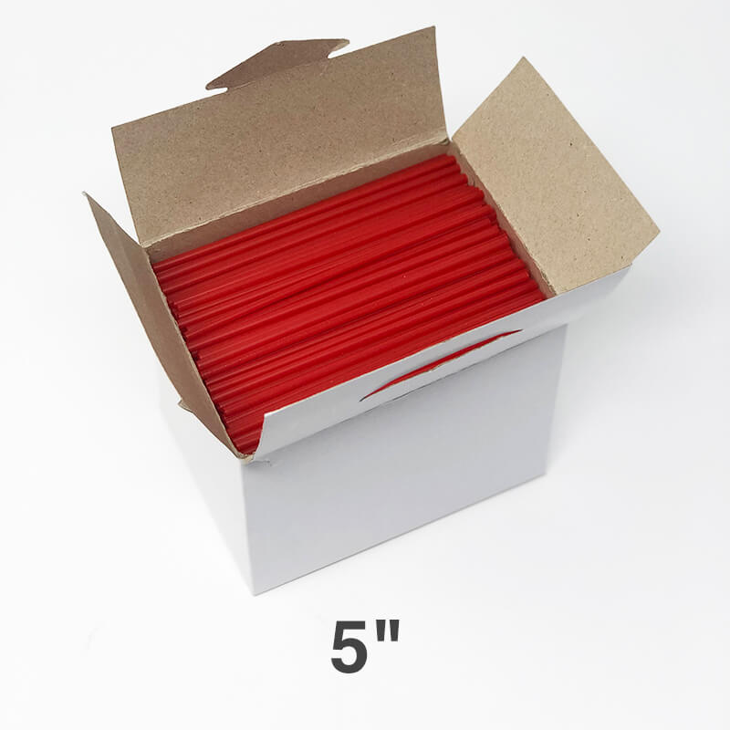 5 Small Red Plastic Coffee Stirrer - 9000/Case