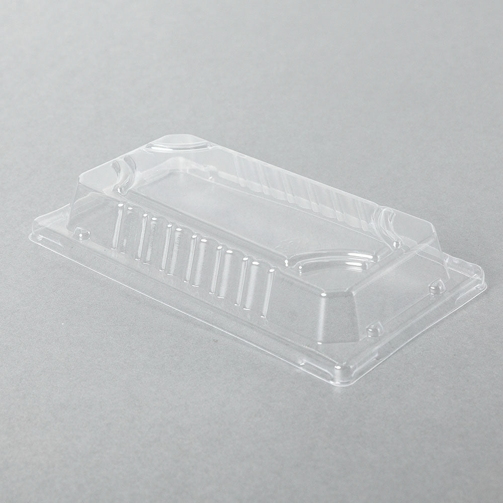 0.6-L Rectangular Clear Plastic Sushi Tray Container Lid 6 3/8 X 3 1/2 X 1 1/8 - 1500/Case