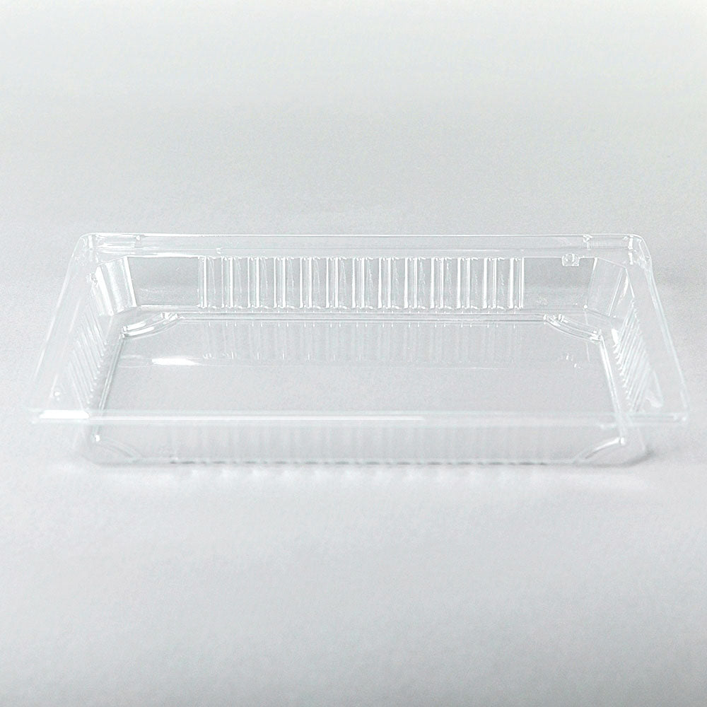008-L Rectangular Clear Plastic Sushi Tray Container Lid 6 1/2 X 4 1/2 X 1 1/8 - 1500/Case