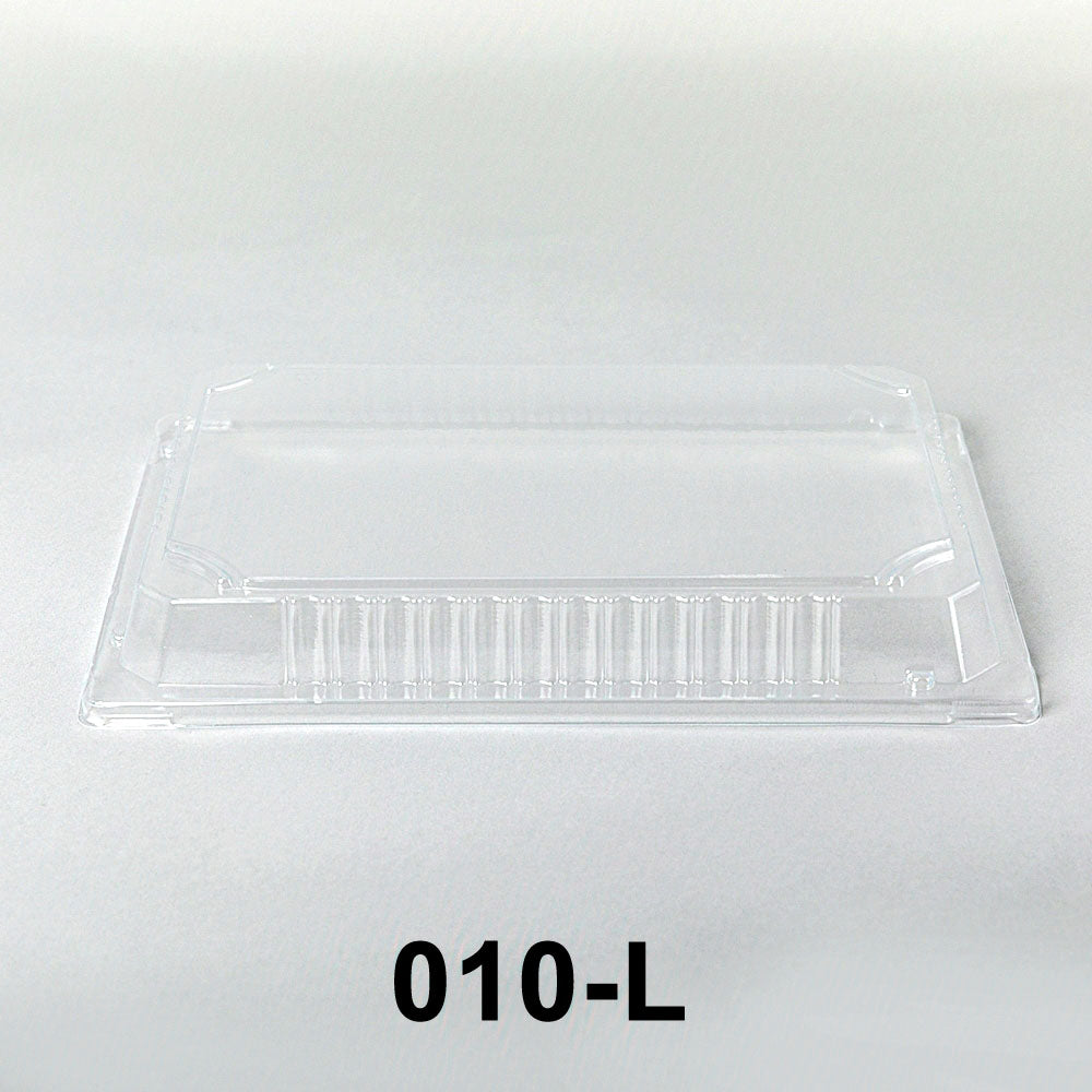 010-L Rectangular Clear Plastic Sushi Tray Container Lid 7 3/8 X 5 1/8 X 1 1/8 - 1200/Case