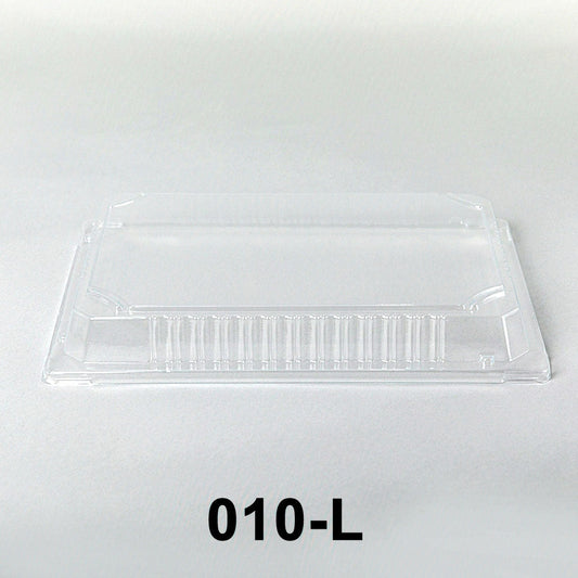 010-L Rectangular Clear Plastic Sushi Tray Container Lid 7 3/8 X 5 1/8 X 1 1/8 - 1200/Case