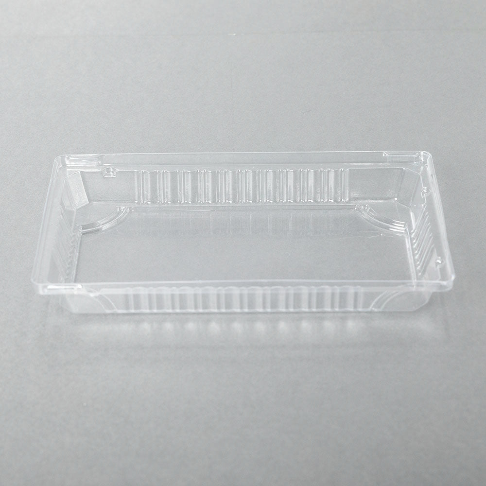 015-L Rectangular Clear Plastic Sushi Tray Container Lid 8 1/2 X 5 3/8 X 1 1/8 - 1000/Case
